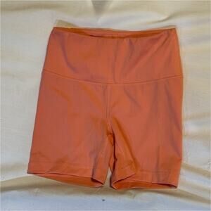 Yogalicious Lux Women's SM Athletic Shorts Orange Stretch Lightweight Yoga Gym